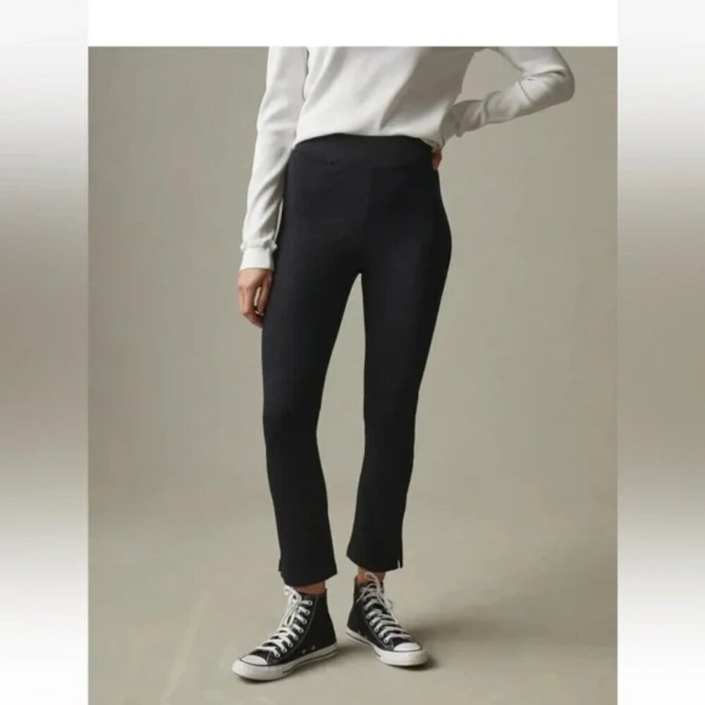 Black American Giant No BS Kick Flare Cropped Ponte Pants Wm Sz 12